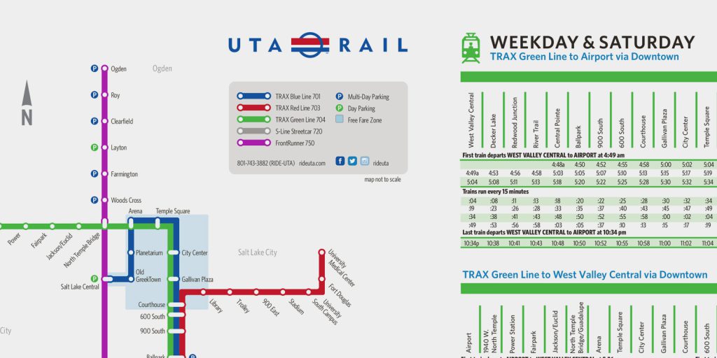 El Costo del Transporte en Utah - mapas linhas e rotas