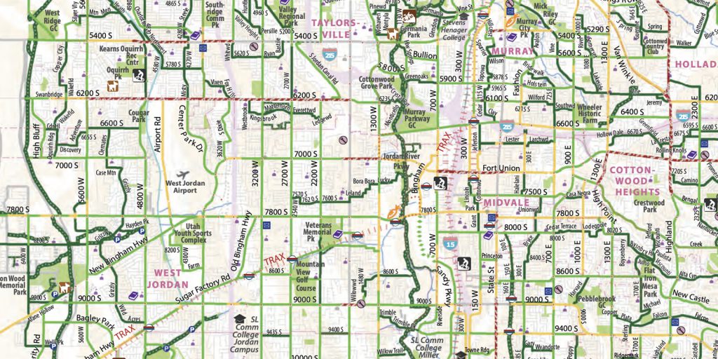 El Costo del Transporte en Utah - mapa de ciclovias